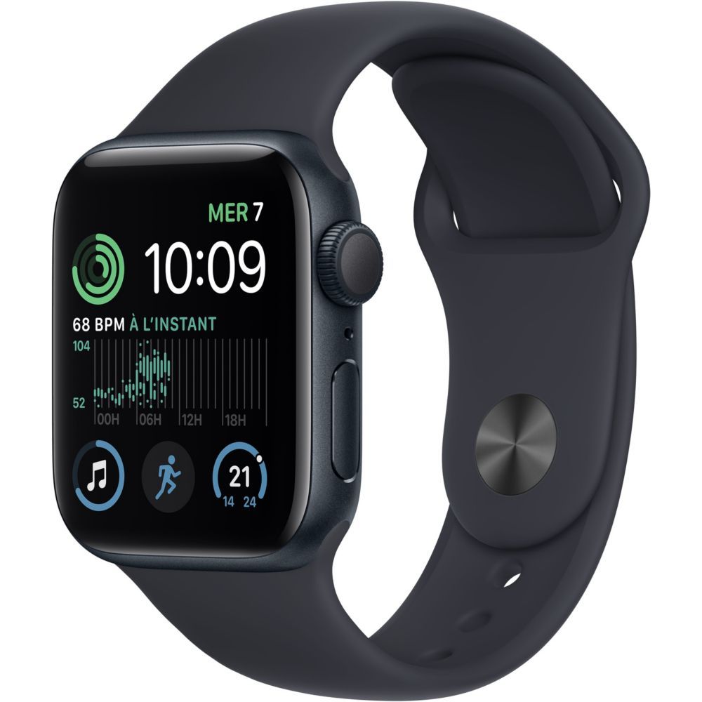 Apple Watch SE (2e génération) GPS - Boîtier Aluminium minuit 40 mm  - Bracelet Sport Minuit