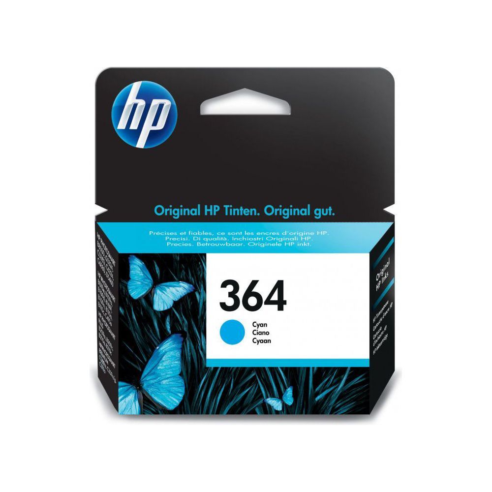 HP 364 (CB318EE) - Cartouche cyan 300 pages - original - pour Deskjet 35XX; Photosmart 55XX, 55XX B111, 65XX, 65XX B211, 7510 C311, 7520, eStation C510