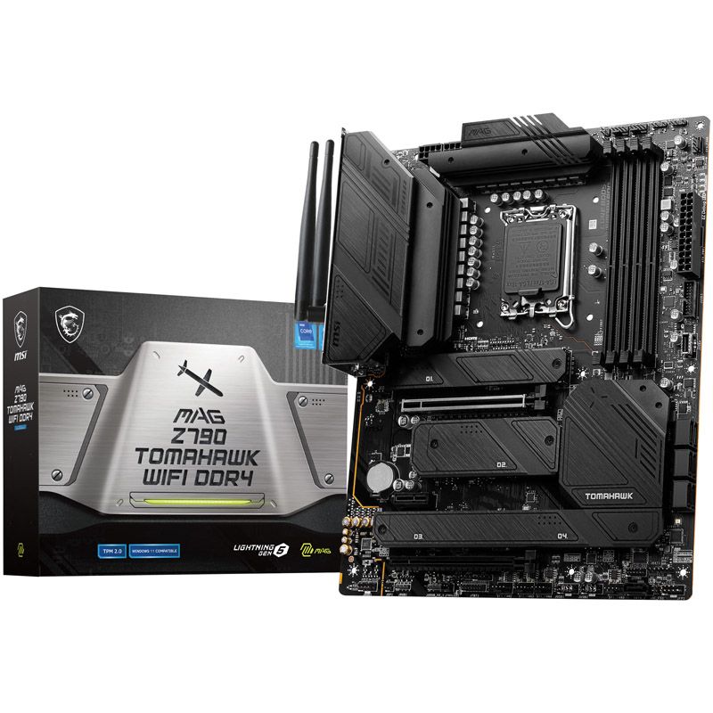 MSI MAG Z790 TOMAHAWK WIFI DDR4 - Carte-mère - ATX - Socket LGA1700 - Z790 Chipset - USB-C Gen 2x2, USB 3.2 Gen 2, USB 3.2 Gen 1, USB-C Gen2 - 2.5 Gigabit LAN, Wi-Fi 6, Bluetooth - carte...