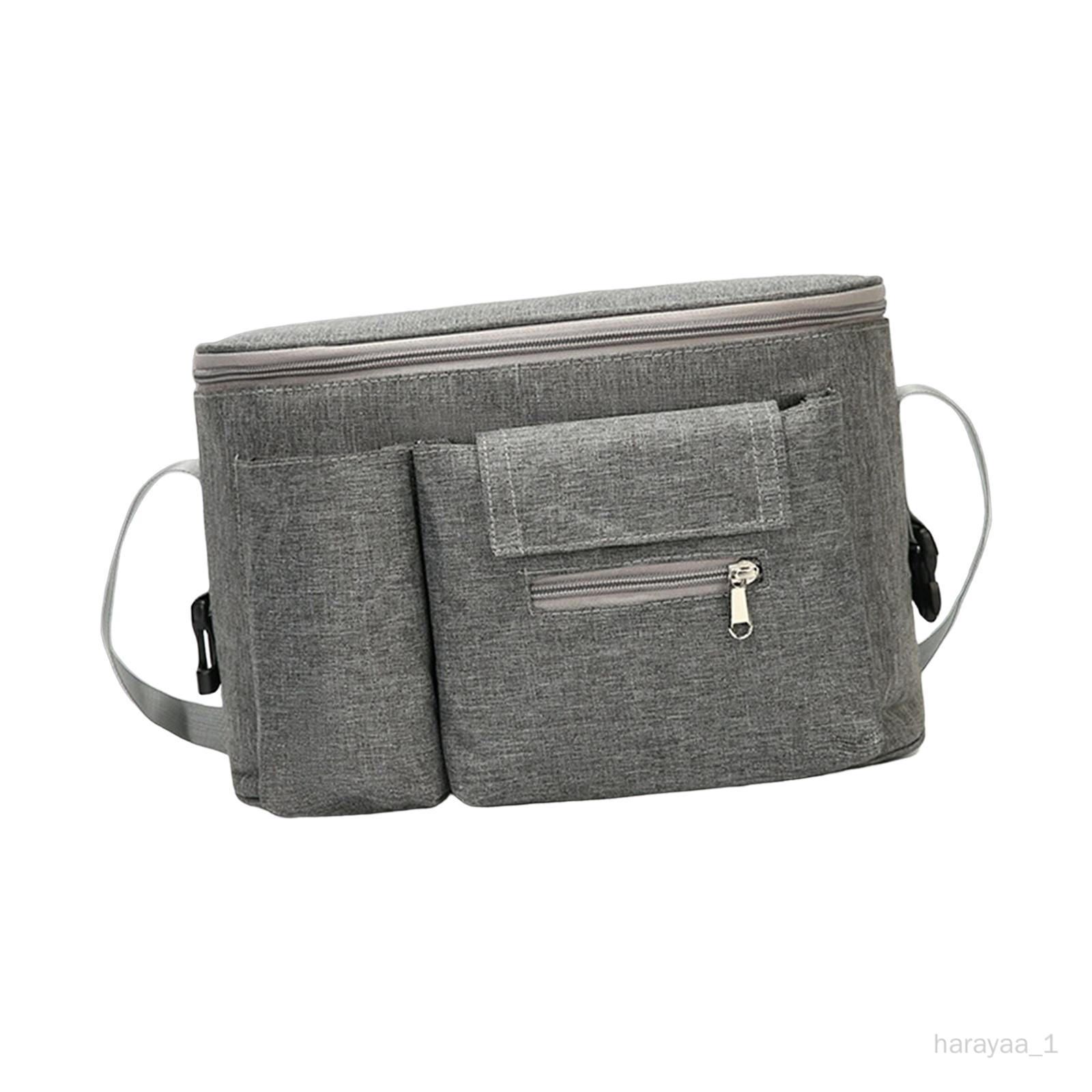  - Sac De Rangement Portable Porte-Gobelet Bouteille Couche Bébé Jouet Poussette Organisateur Gris