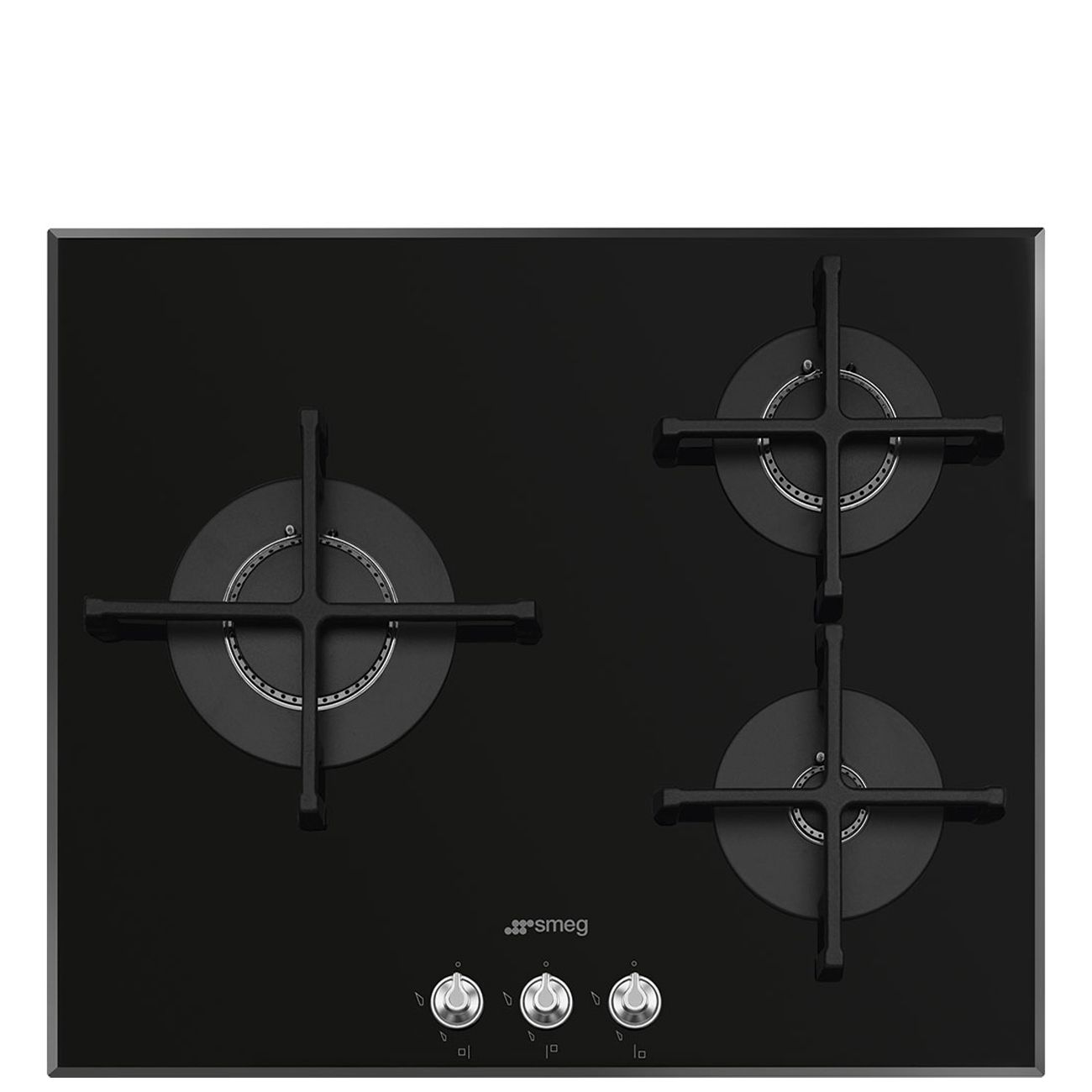 Smeg Elite PV163N2 Table de cuisson au gaz Verre noir - 3 foyers