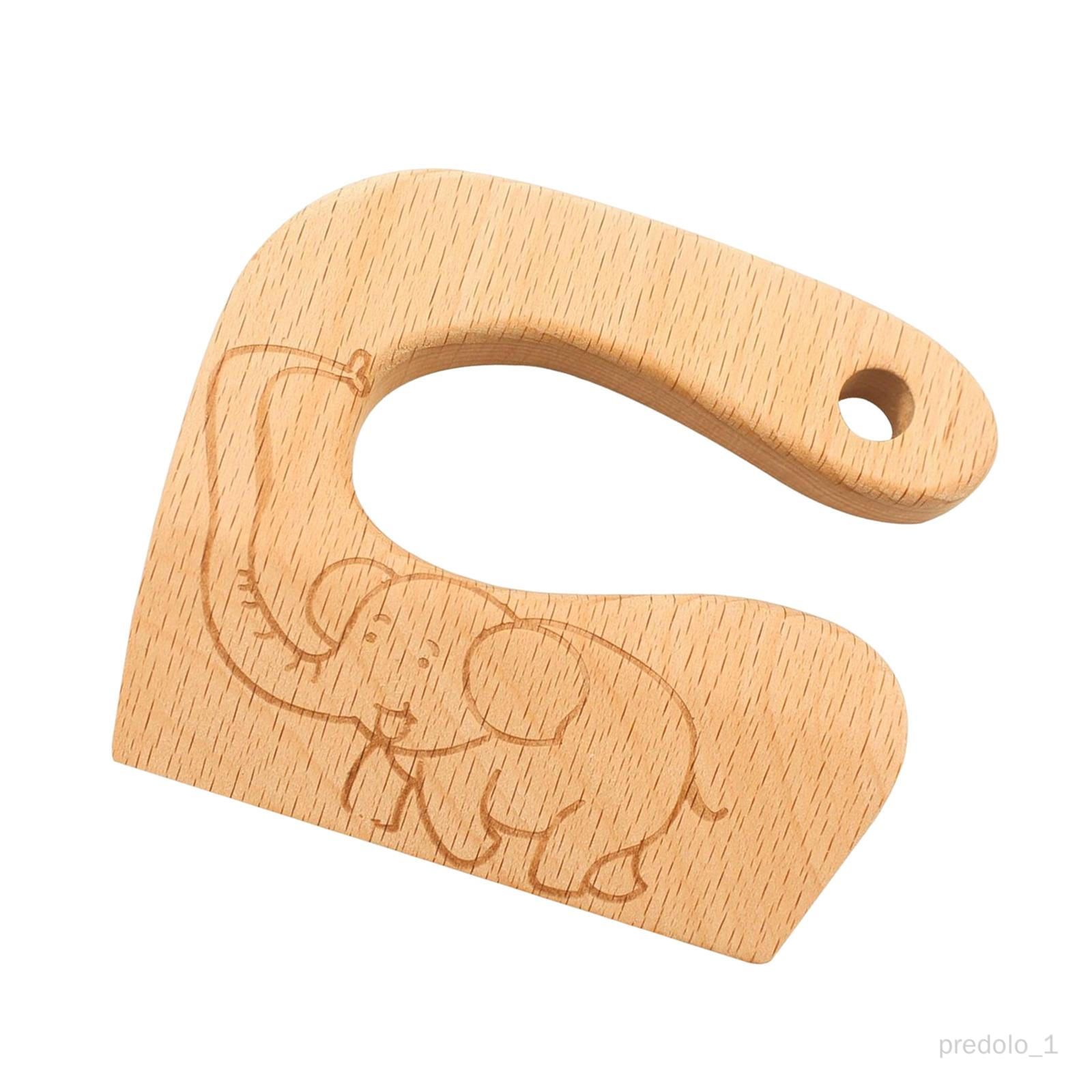  - Predolo Cutter De Cuisine En Bois Jouet Fruits & Légumes Chopper Outil Pour Enfants Éléphant