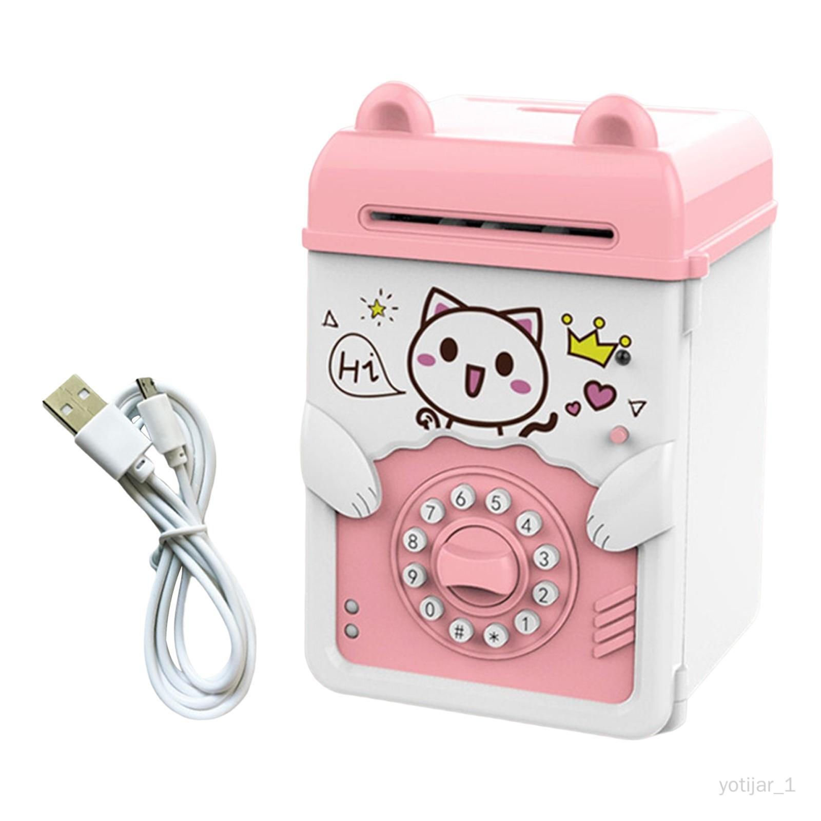  - Yotijar Mini Jouet De Banque Électronique Durable Mot De Passe Code Verrouillage Cadeau Jouet Grande Capacité Chat Mignon