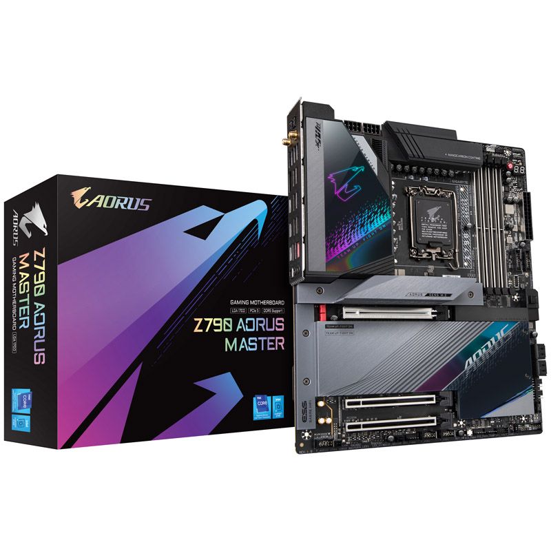 GIGABYTE Z790 AORUS MASTER Carte mère Prend en charge les processeurs Intel Core 13e génération VRM numérique 20+1+2 phases jusqu'à 8000 MHz DDR4 OC 1xPCIe 5.0+4xPCIe 4.0 .2 Wi Fi 6E LAN 10GbE USB 3.2 Gen 2x2 Neuf - vue 4