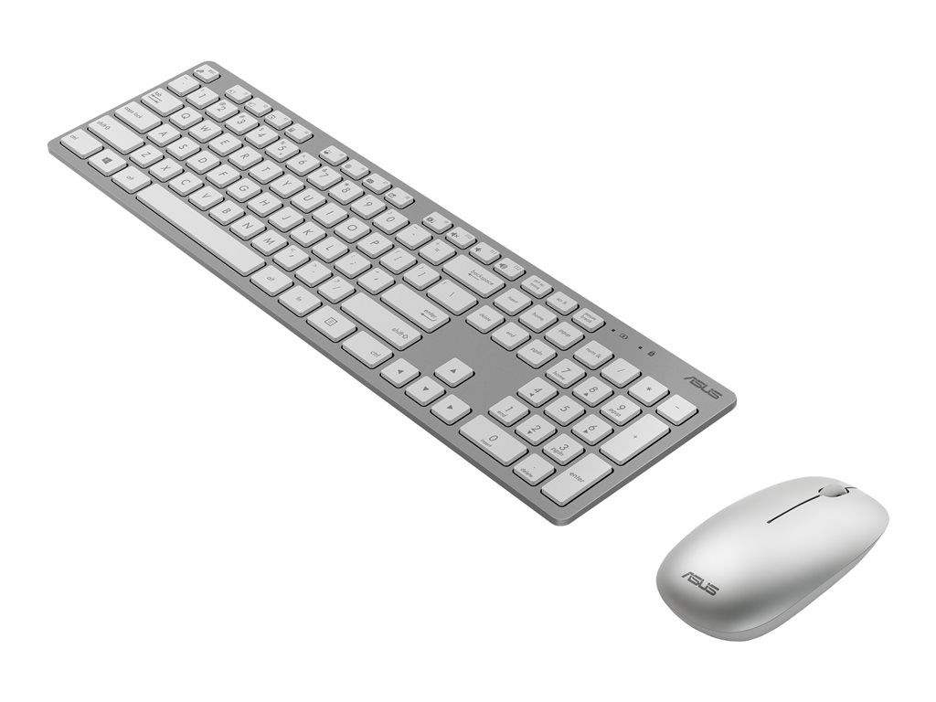 Asus W5000 Clavier et souris sans fil 2,4 GHz gris et blanc