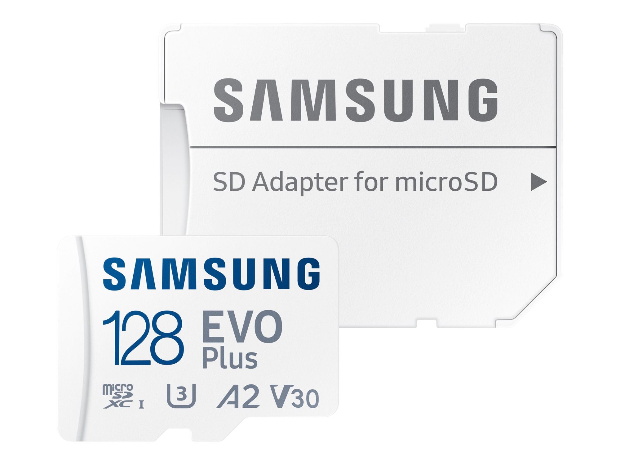 Samsung EVO Plus MB-MC128KA - Carte mémoire flash (adaptateur microSDXC vers SD inclus(e)) - 128 Go - A2 / Video Class V30 / UHS-I U3 / Class10 - microSDXC UHS-I - blanc