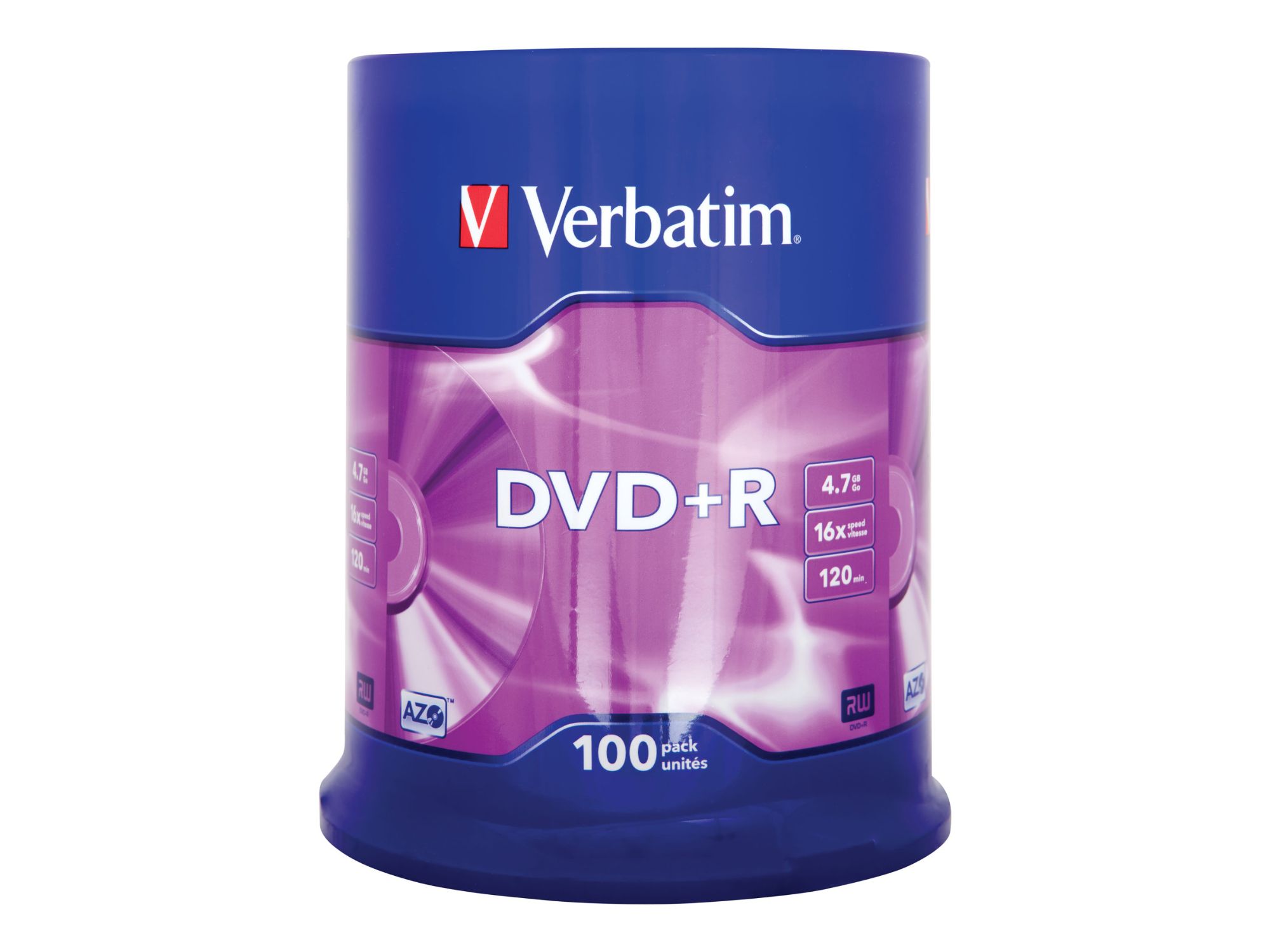Verbatim 100 x DVD+R 4.7 Go 16x spindle
