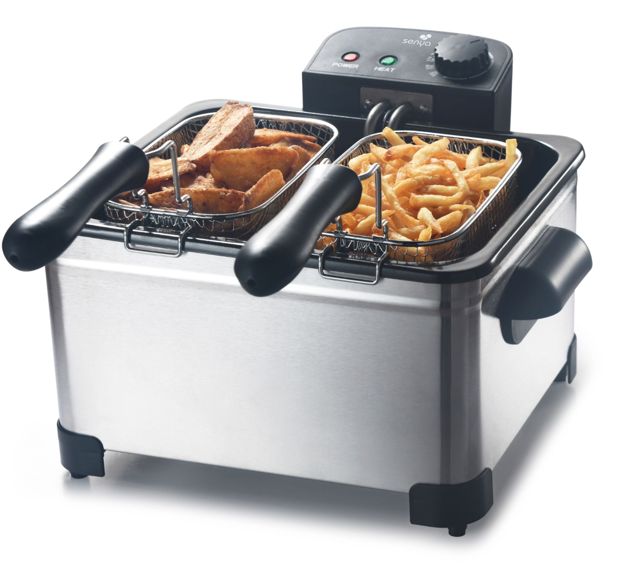 SENYA Friteuse électrique cuve amovible inox 5L - grande capacité 2000W - Family Fryer