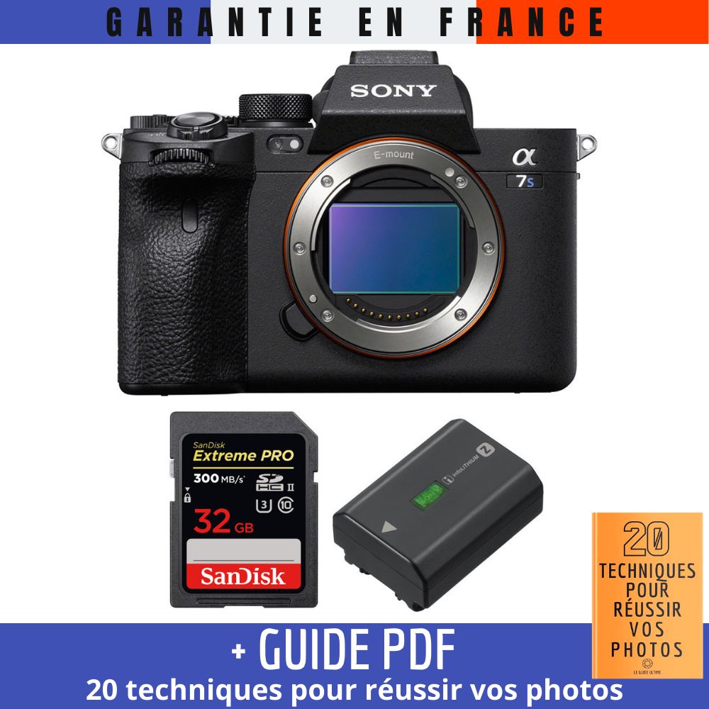 Sony A7S III Nu + SanDisk Extreme PRO UHS II 300 MB/ + Sony NP FZ100 + Guide PDF MCZ DIRECT '20 TECHNIQUES POUR RÉUSSIR VOS PHOTOS - vue 2