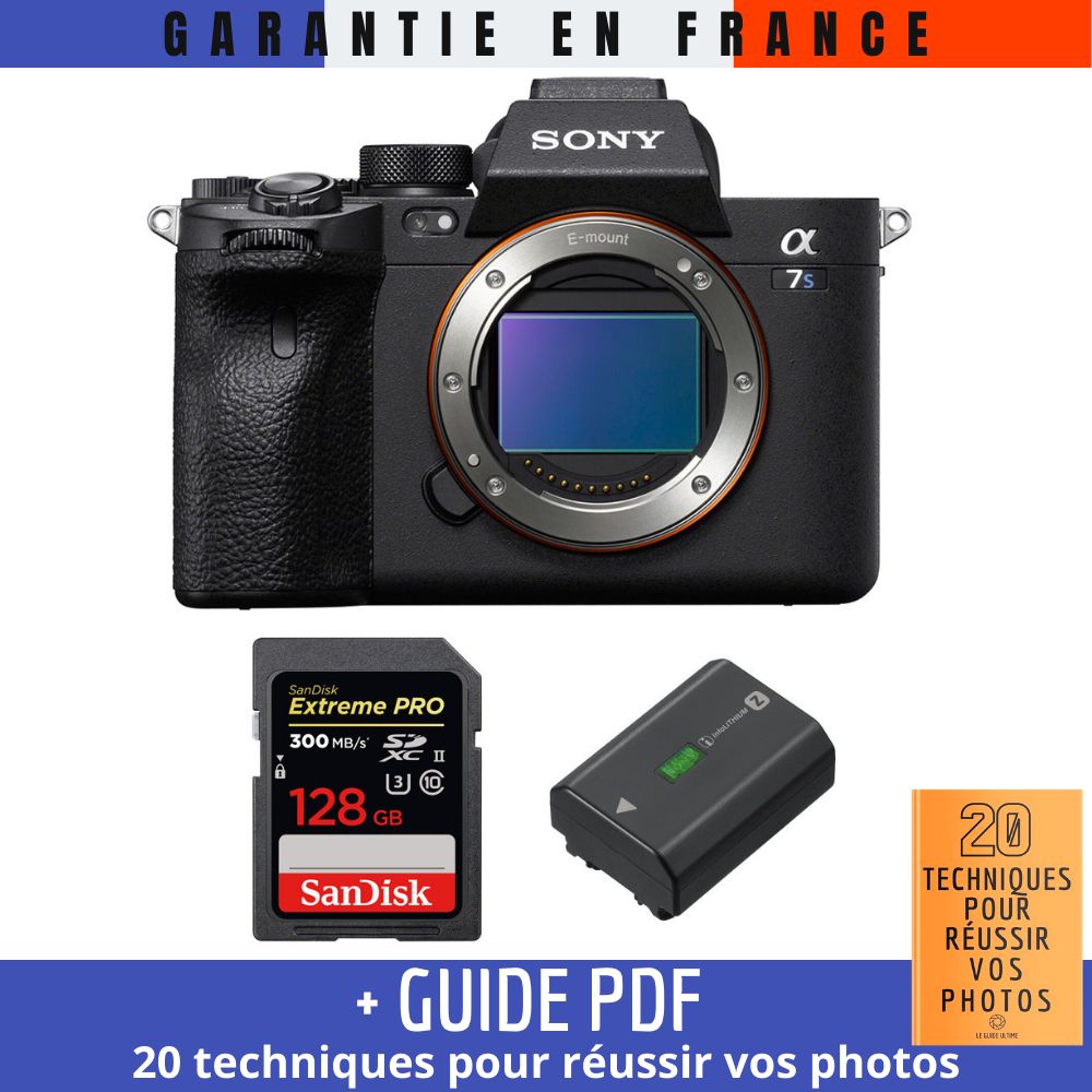 Sony A7S III Nu + SanDisk Extreme PRO UHS II 300 MB/ + Sony NP FZ100 + Guide PDF MCZ DIRECT '20 TECHNIQUES POUR RÉUSSIR VOS PHOTOS