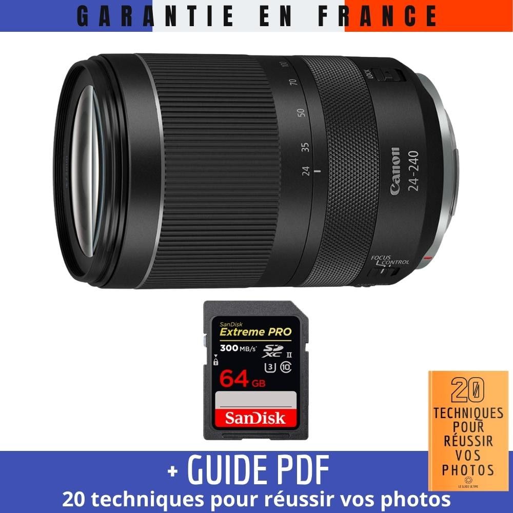 Canon RF 24 240 mm f4 6 3 IS USM + 1 SanDisk UHS II 300 MB/ + Guide PDF MCZ DIRECT '20 TECHNIQUES POUR RÉUSSIR VOS PHOTOS