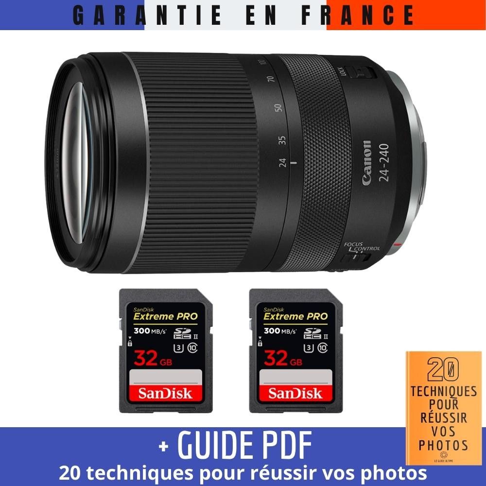 Canon RF 24 240 mm f4 6 3 IS USM + 2 SanDisk UHS II 300 MB/ + Guide PDF MCZ DIRECT '20 TECHNIQUES POUR RÉUSSIR VOS PHOTOS
