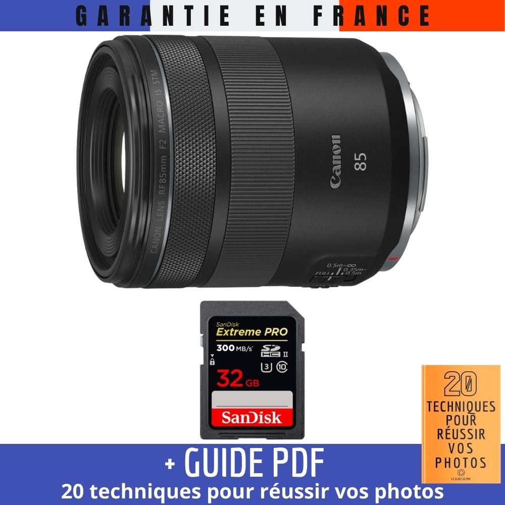 Canon RF 85mm f2 Macro IS STM + 1 SanDisk UHS II 300 MB/ + Guide PDF MCZ DIRECT '20 TECHNIQUES POUR RÉUSSIR VOS PHOTOS - vue 2