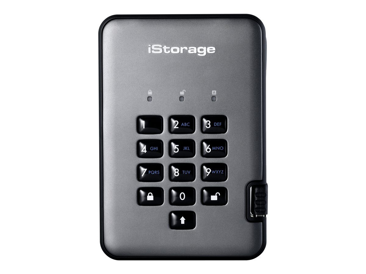 iStorage diskAshur PRO2 256 bit 5TB USB 3.2 secure encrypted hard drive IS DAP2 256 5000 C G Neuf - vue 4