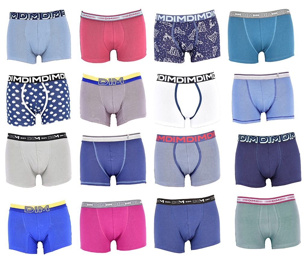 Boxer Dim Homme En Coton Stretch Ultra Confort -Assortiment Modèles Photos Selon Arrivages- Pack De 6 Boxers Surprise