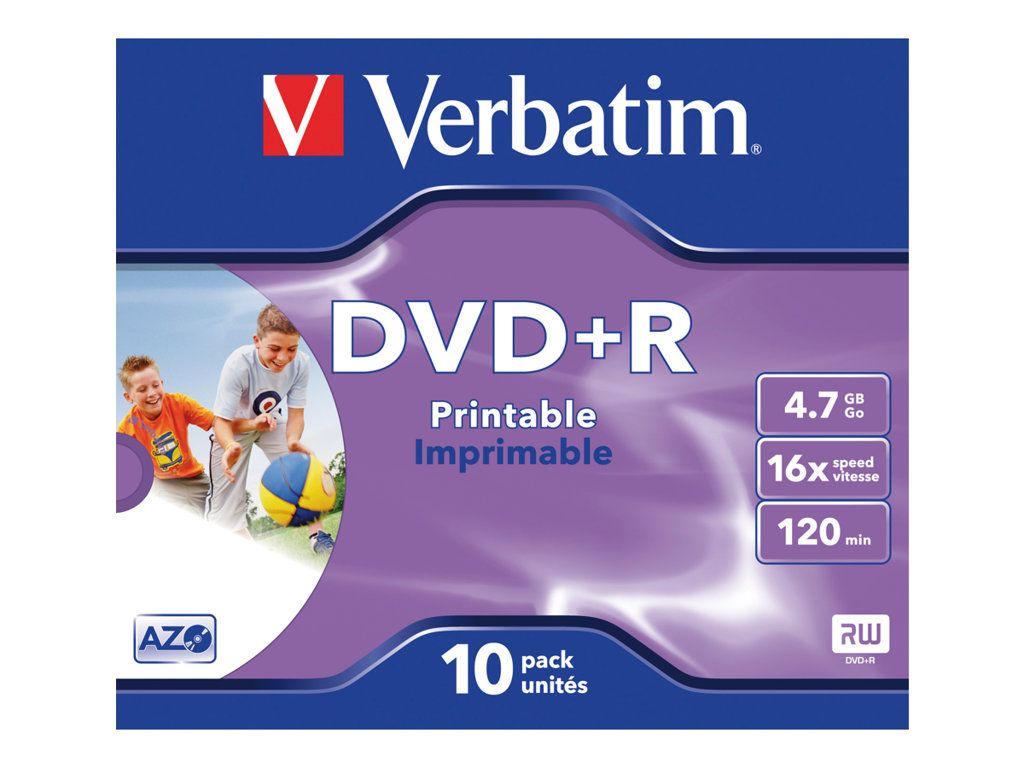 Verbatim DVD+R 4 7 GB 10 unités - vue 2