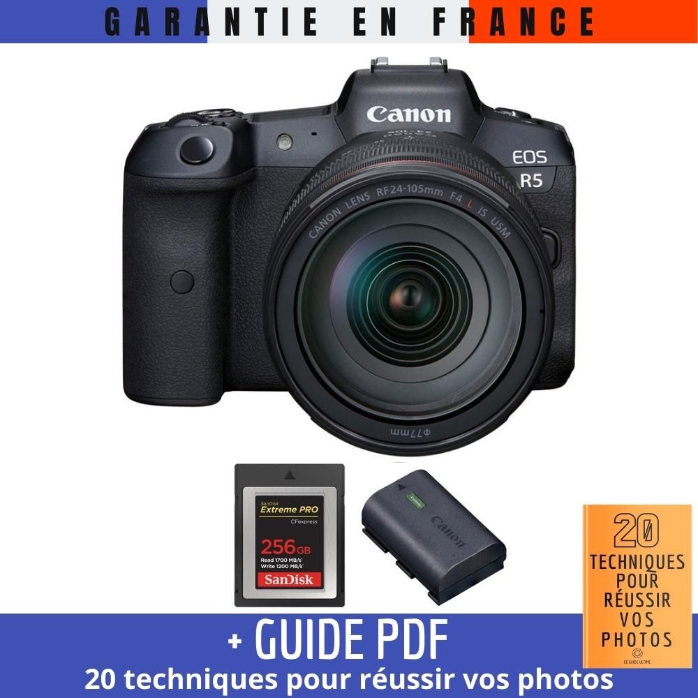 Canon EOS R5 + RF 24 105mm F4L IS USM + SanDisk Extreme PRO CFexpress Type B + Canon LP E6NH + Guide PDF MCZ DIRECT '20 TECHNIQUES POUR RÉUSSIR VOS PHOTOS