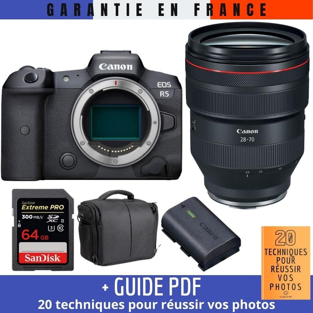 Canon EOS R5 + RF 28 70mm F2L USM + SanDisk UHS II SDXC 300 MB/ + Canon LP E6NH + Sac + Guide PDF MCZ DIRECT '20 TECHNIQUES POUR RÉUSSIR VOS PHOTOS - vue 2