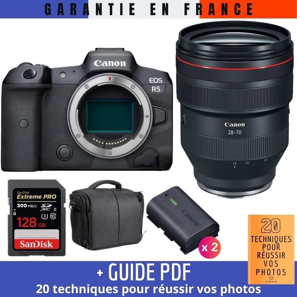 Canon EOS R5 + RF 28 70mm F2L USM + SanDisk UHS II SDXC 300 MB/ + 2 Canon LP E6NH + Sac + Guide PDF MCZ DIRECT '20 TECHNIQUES POUR RÉUSSIR VOS PHOTOS - vue 3