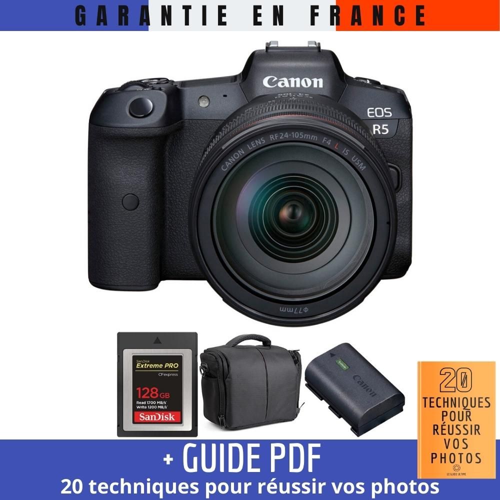 Canon EOS R5 + RF 24 105mm F4L IS USM + SanDisk Extreme PRO CFexpress Type B + LP E6NH + Sac + Guide PDF MCZ DIRECT '20 TECHNIQUES POUR RÉUSSIR VOS PHOTOS - vue 2