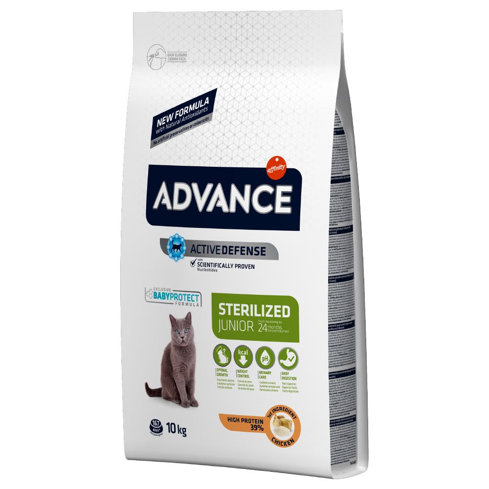 10kg Affinity Advance Sterilized Junior 24 Poulet - Croquettes Pour Chat