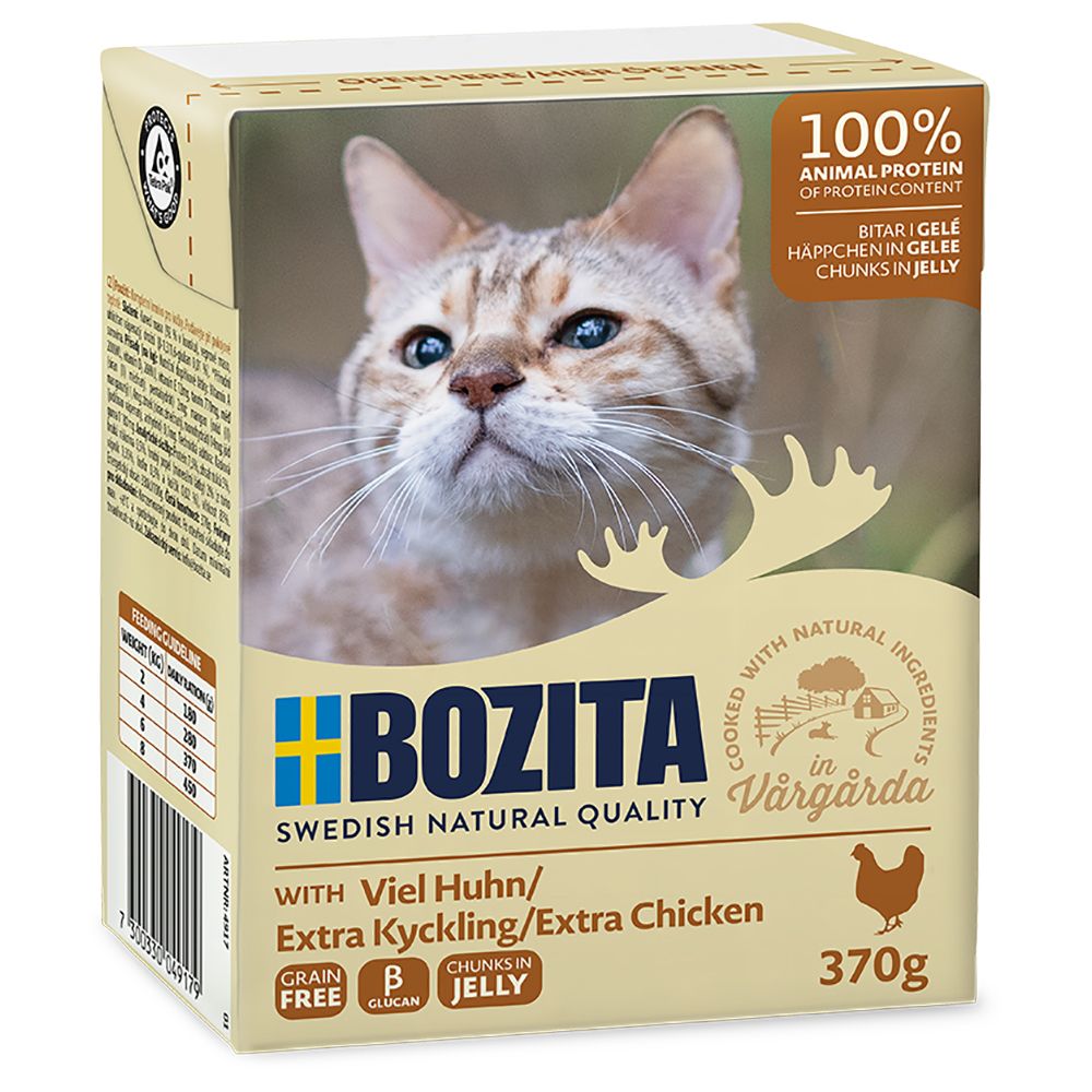 6x370g Bouchées En Gelée Poulet Bozita - Nourriture Pour Chat