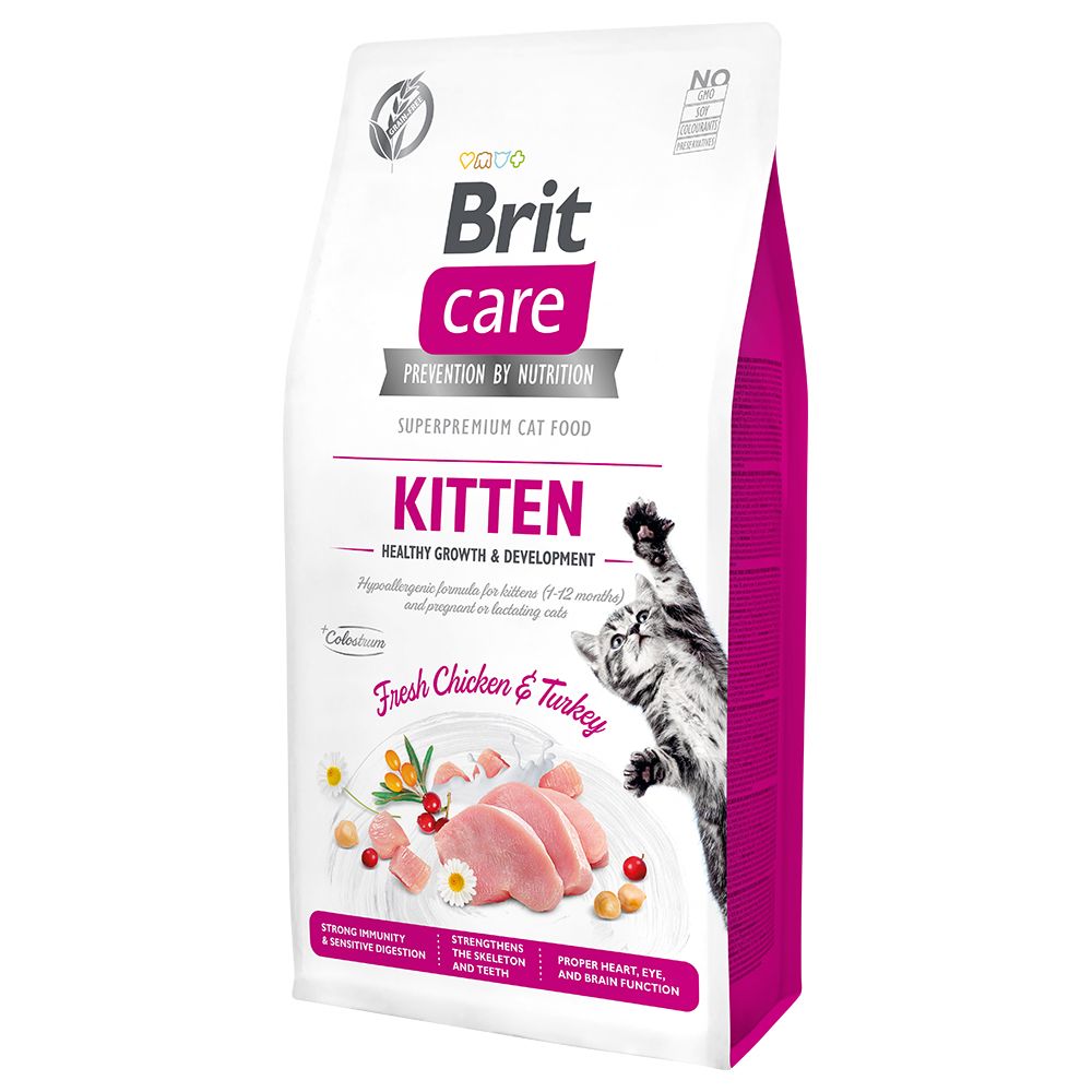 2x7kg Brit Care Sans Céréales Kitten Healthy Growth & Development - Croquettes Pour Chat