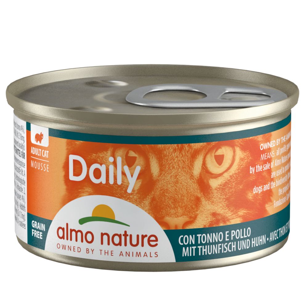 12x85g Mousse Au Thon & Poulet Almo Nature Daily Menu - Sachet Pour Chat