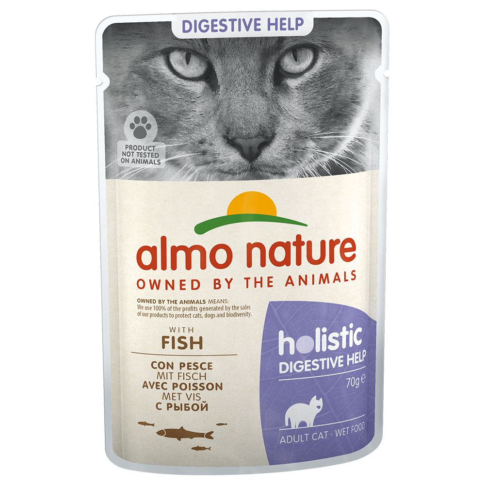 6x70g Digestive Help Poisson Almo Nature Holistic - Pâtée Pour Chat