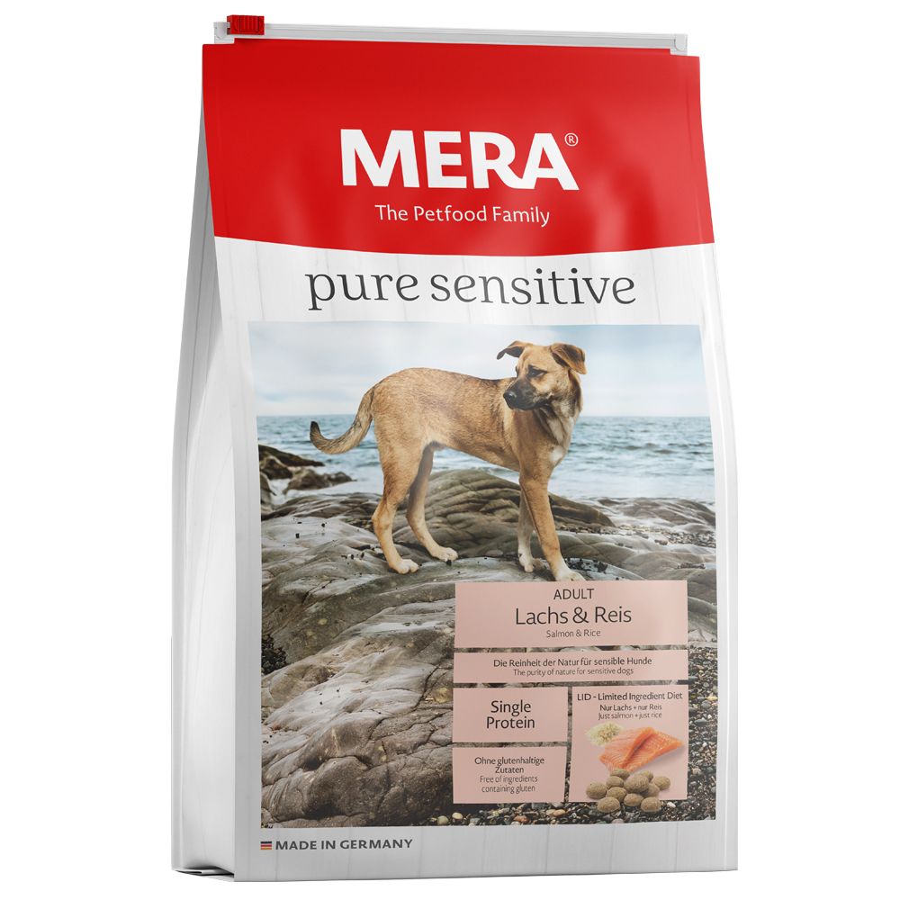 12,5kg Pure Sensitive Saumon, Riz Mera - Croquettes Pour Chien