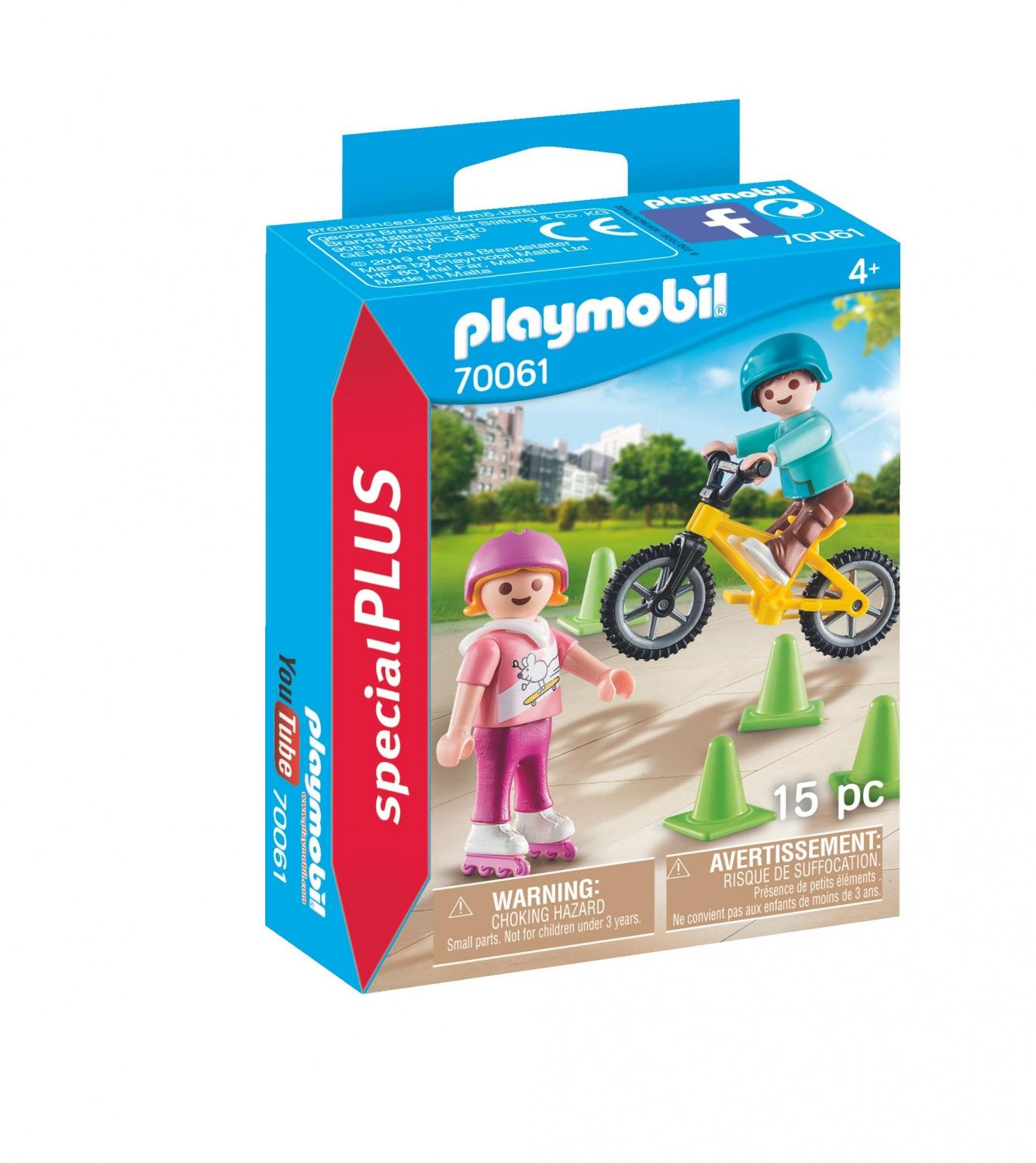 Playmobil 70061 Enfants Avec Vélo Et Rollers