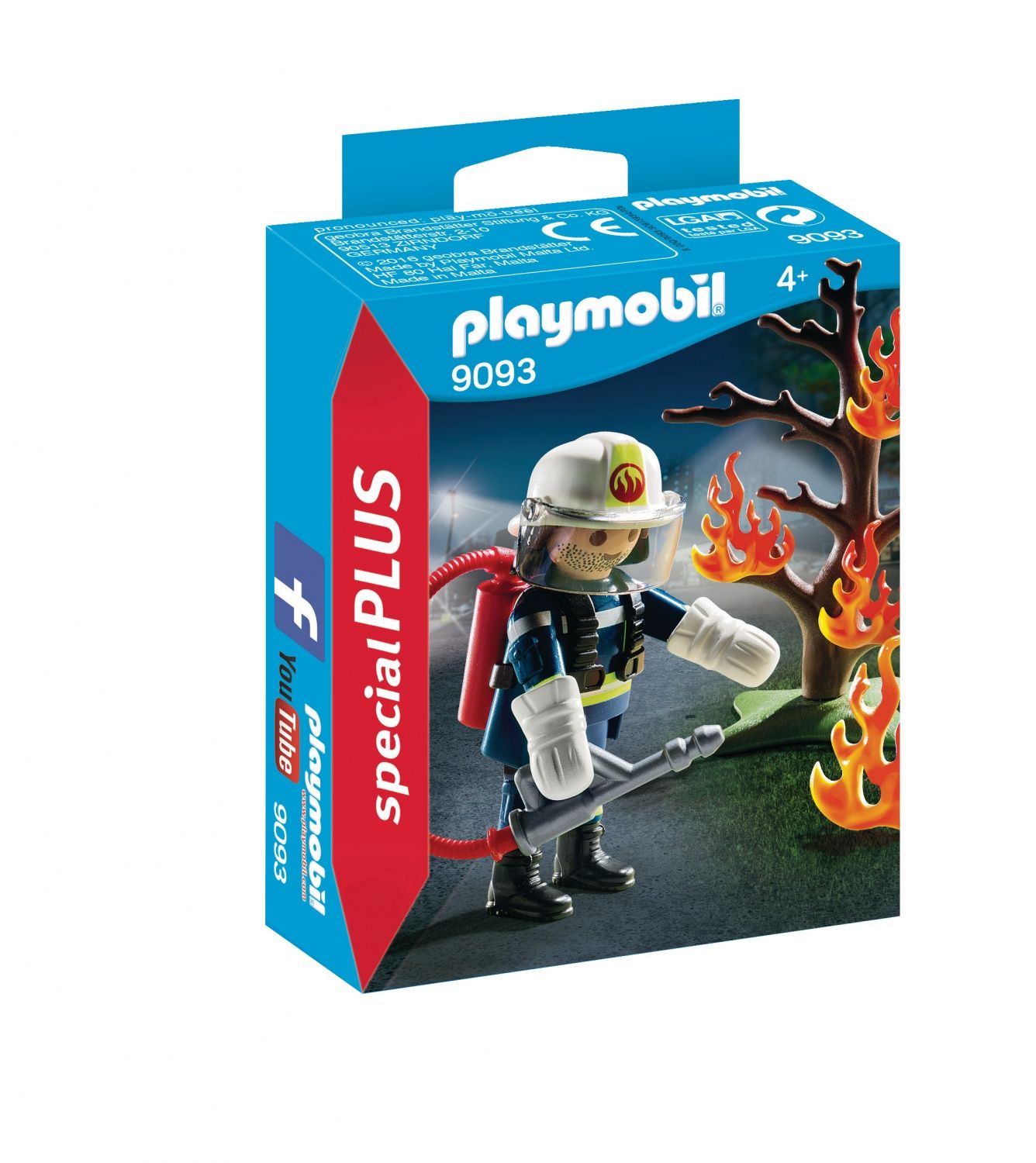 Playmobil 9093 Pompier Avec Arbre En Feu