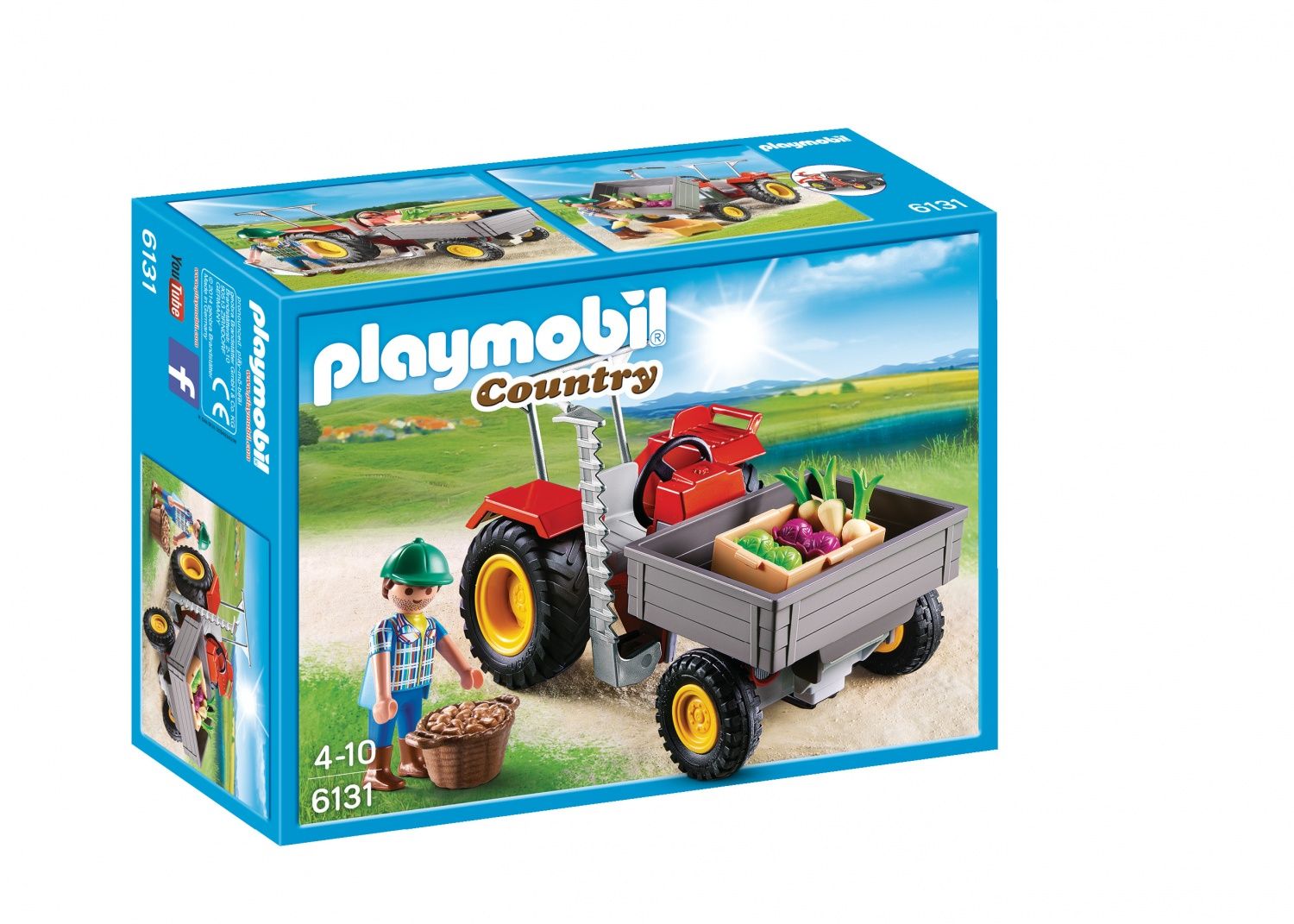Playmobil 6131 Fermier Avec Faucheuse Tracteur Pour Ferme