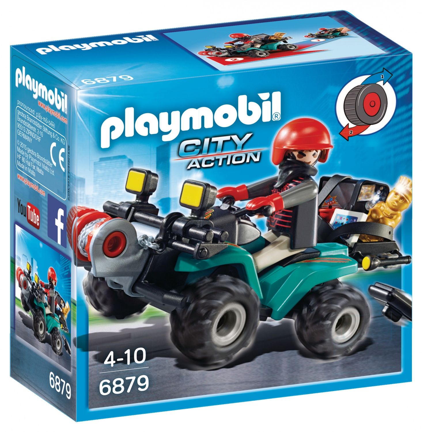 Playmobil 6879 Quad Avec Treuil Et Bandit