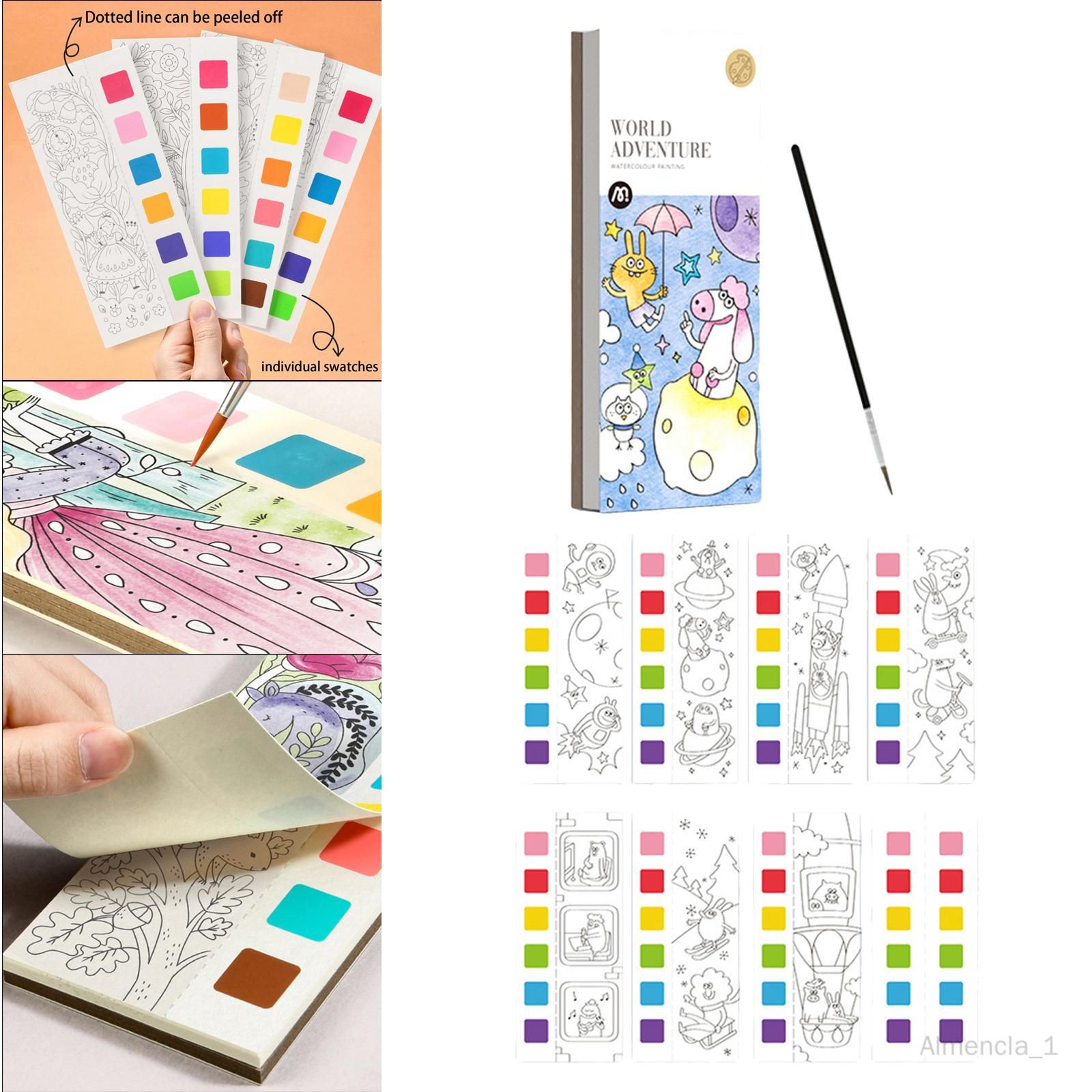  - Livre De Peinture À L'aquarelle, Jouet D'art De Dessin, Jouet D'art De Fabrication De Loisirs, Jouet De Coloriage Avec Jouet De Peinture Au Pinceau Modèle D