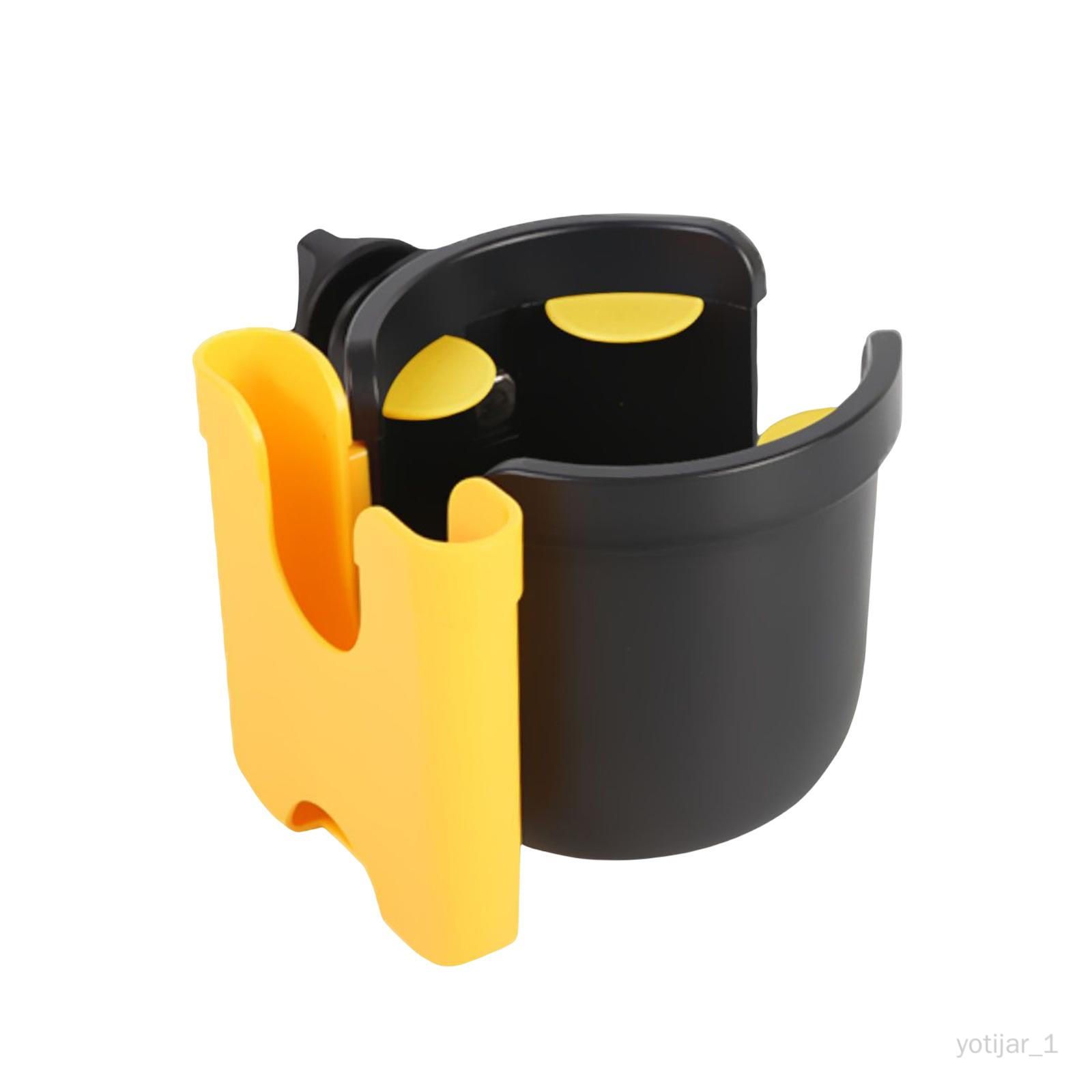  - Poussette Portable Porte-Gobelet Porte-Bouteille D'eau Avec Support De Téléphone Boisson Porte-Gobelet Organisateur De Bouteille Pour Buggy Landau Tricycle Poussette Vélo, Jaune