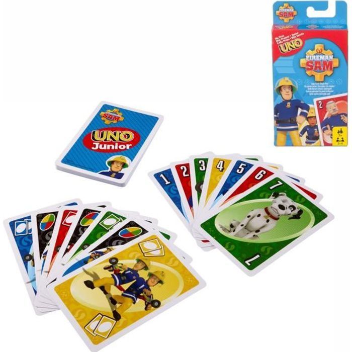 Uno Junior Jeu De Cartes Mattel Fmw18 36 Cartes Photos Sam Le Pompier