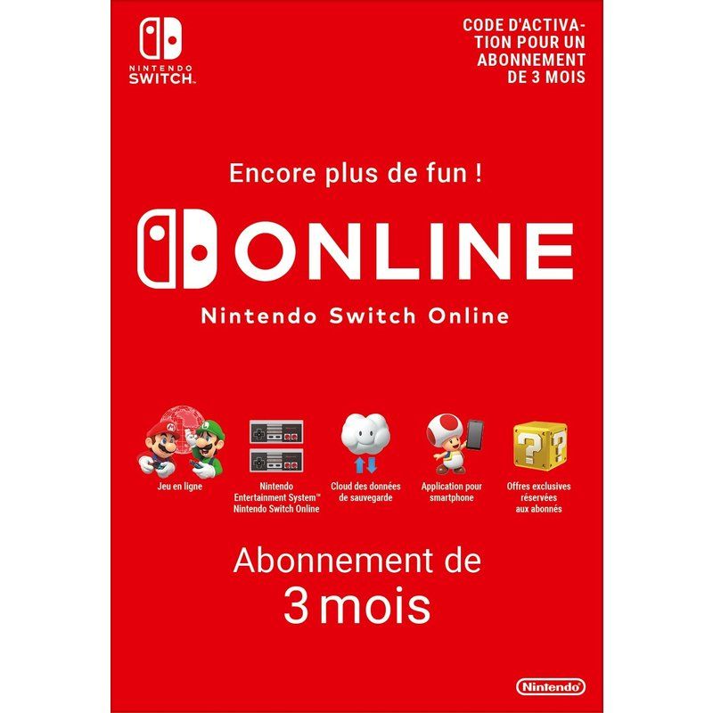 Abonnement Individuel de au service Nintendo Switch Online • Code d'activation pour Nintendo Switch - vue 3
