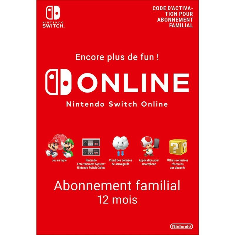 Abonnement Familial de au service Nintendo Switch Online • Code d'activation pour Nintendo Switch - vue 3