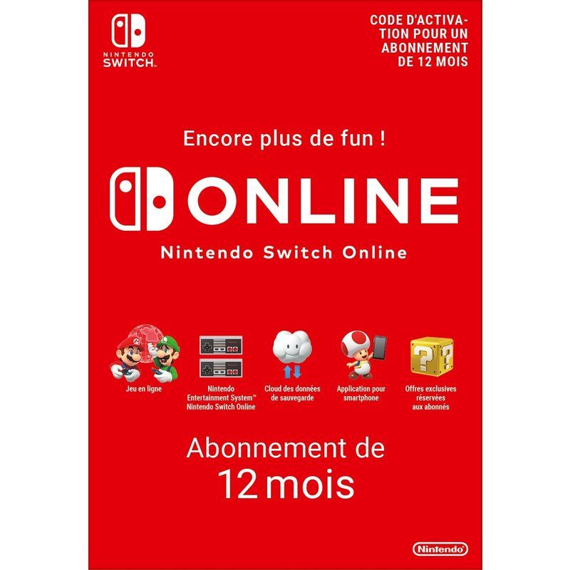 Abonnement Individuel de au service Nintendo Switch Online • Code d'activation pour Nintendo Switch - vue 3