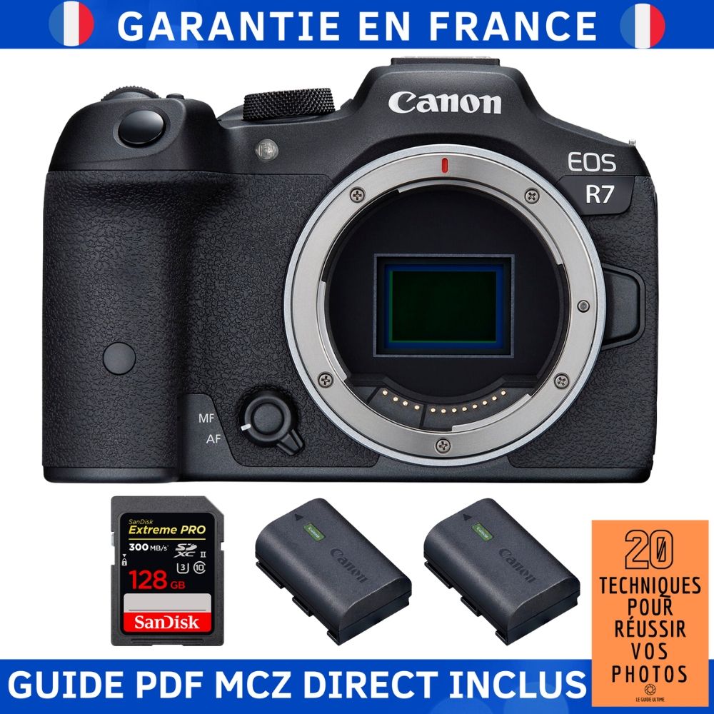 Canon EOS R7 + 1 SanDisk Extreme PRO UHS II SDXC 300 MB/ + 2 Canon LP E6NH + Guide PDF MCZ DIRECT '20 TECHNIQUES POUR RÉUSSIR VOS PHOTOS - vue 3