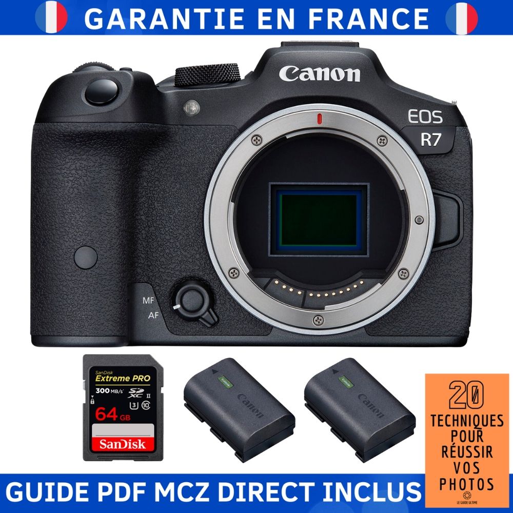 Canon EOS R7 + 1 SanDisk Extreme PRO UHS II SDXC 300 MB/ + 2 Canon LP E6NH + Guide PDF MCZ DIRECT '20 TECHNIQUES POUR RÉUSSIR VOS PHOTOS - vue 2