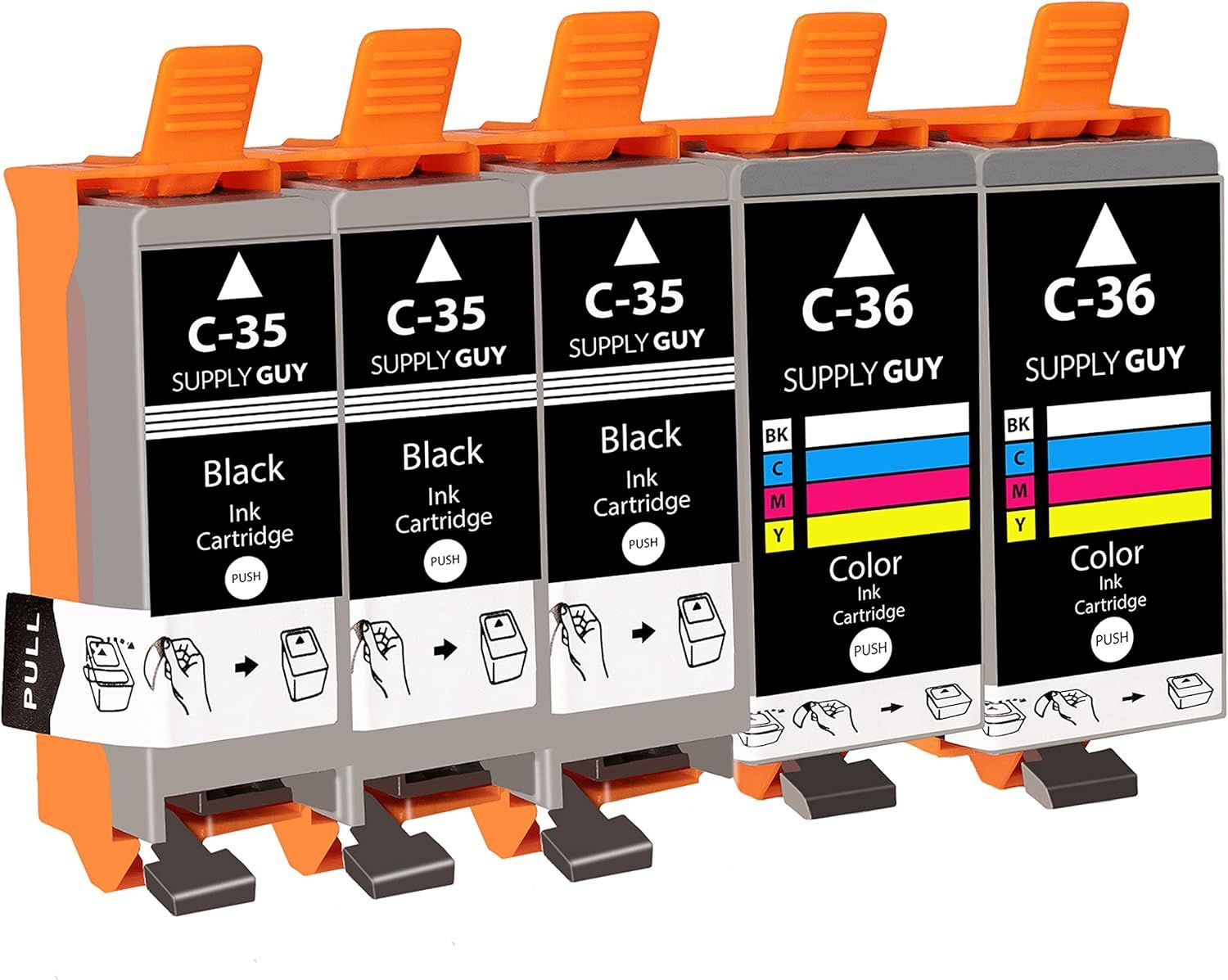 5 Cartouches d'encre Compatible avec Canon PGI-35 CLI-36 pour Pixma IP100 IP110 IP110+Battery IP110 Series MINI260 TR150