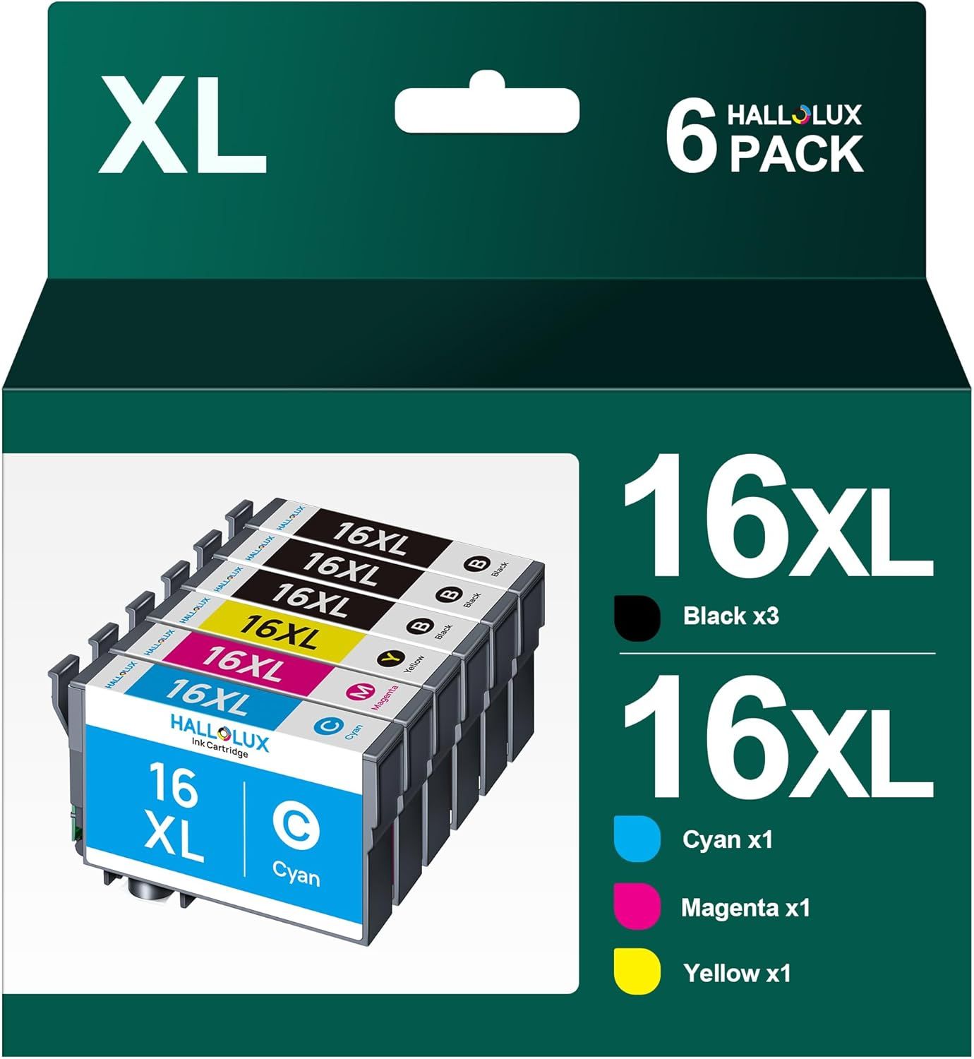 Lot de 6 Cartouches d'encre compatibles avec Epson 16XL Multipack pour Epson WF 2760 WF-2630 WF-2660 WF-2540 WF-2750 WF-2510