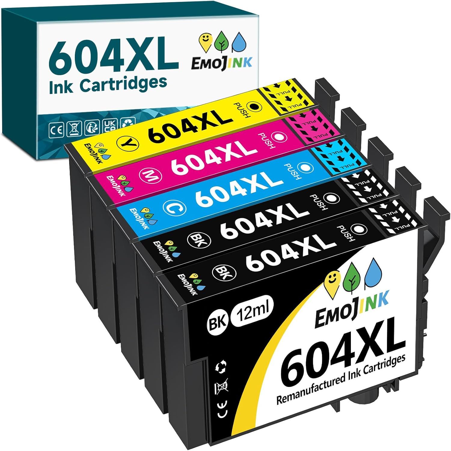 604XL Lot de 5 Cartouches compatibles pour Epson 604 XL pour XP 2200 XP 2205 XP 3200 XP 3205 XP 4200 XP 4205 Workforce WF 2910 WF