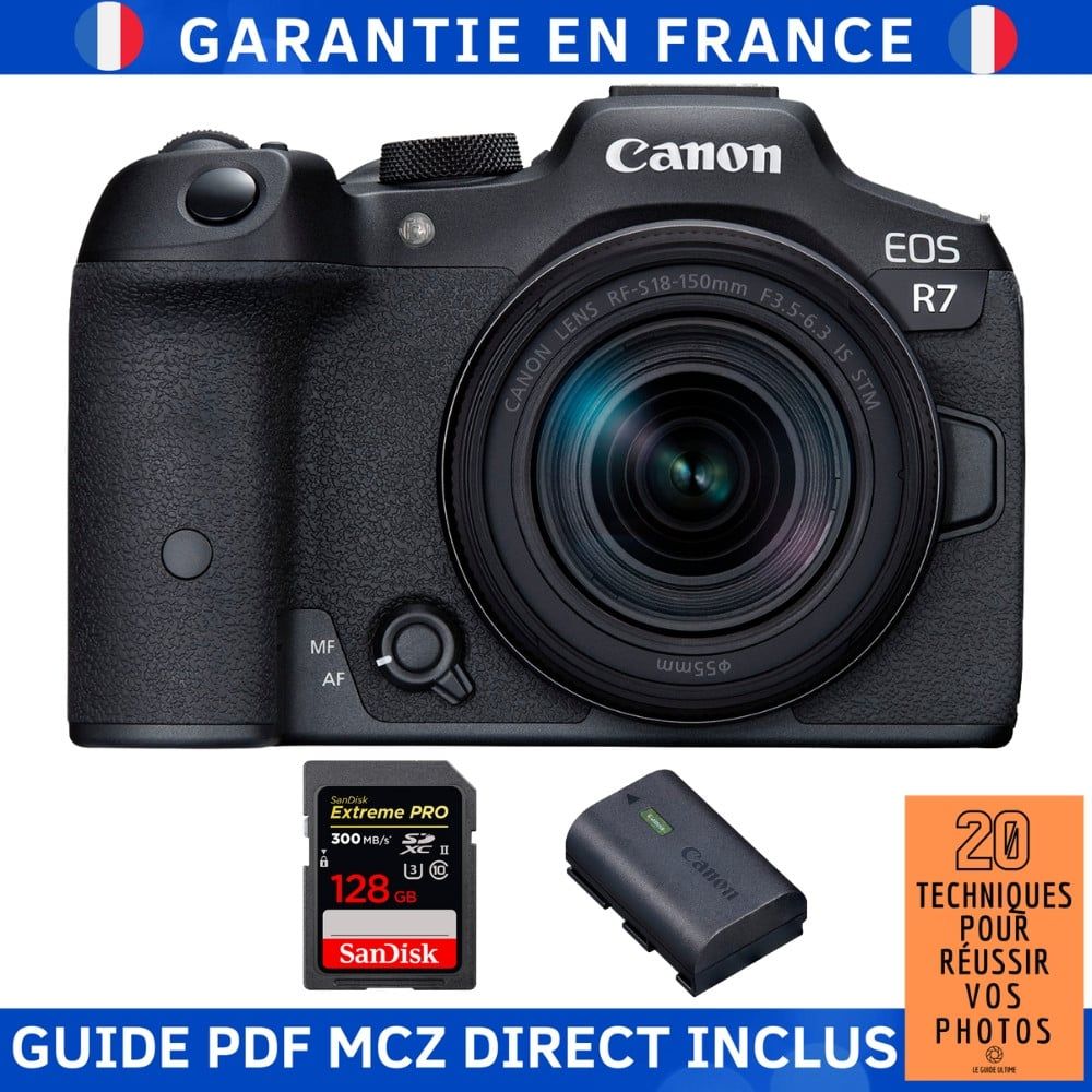 Canon EOS R7 + RF 18 150mm STM + 1 SanDisk Extreme PRO UHS II SDXC 300 MB/ + 1 Canon LP E6NH + Guide PDF MCZ DIRECT '20 TECHNIQUES POUR RÉUSSIR VOS PHOTOS - vue 3