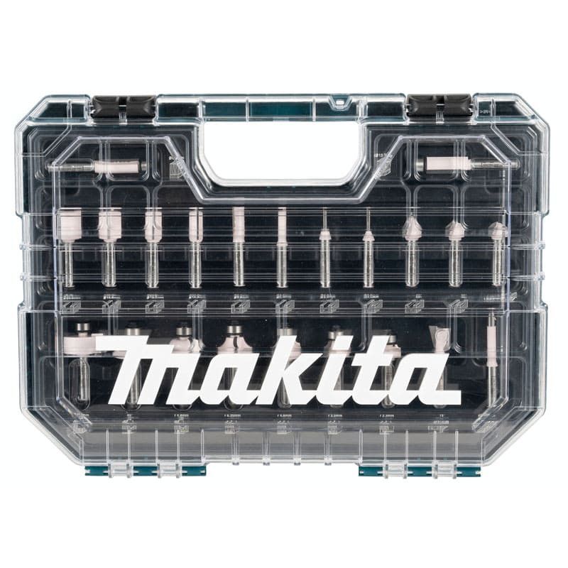 Coffret de fraises Ø8 mm pour défonceuse affleureuse 22 pcs MAKITA D 74778