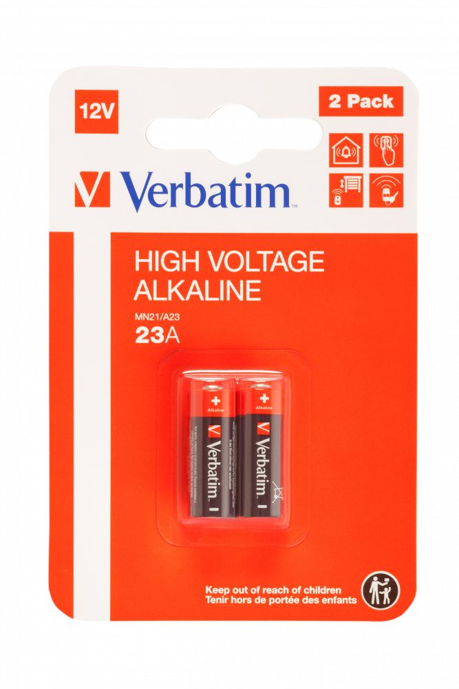 VERBATIM ALKALINE BATTERY 12V MN21A23 2 PACK