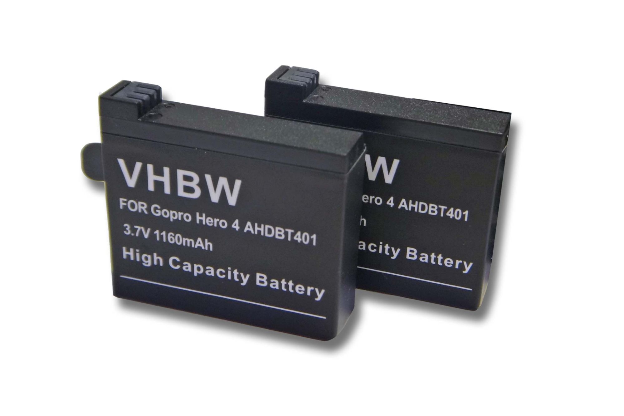 vhbw 2x Batteries compatible avec GoPro HD Hero 4 Silver Edition Surf caméra vidéo caméscope (1160mAh, 3,7V, Li-ion)