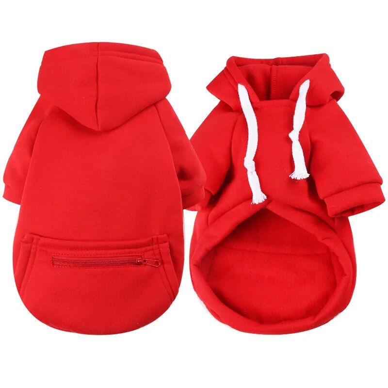 Sweat À Capuche Avec Poche Zippée Pour Grand Chien,Vêtements Pour Animaux De Compagnie,Manteau Pour Petit Et Grand Chien,Veste De Créateur,Pull D'hiver,Automne - Type Red-Xs